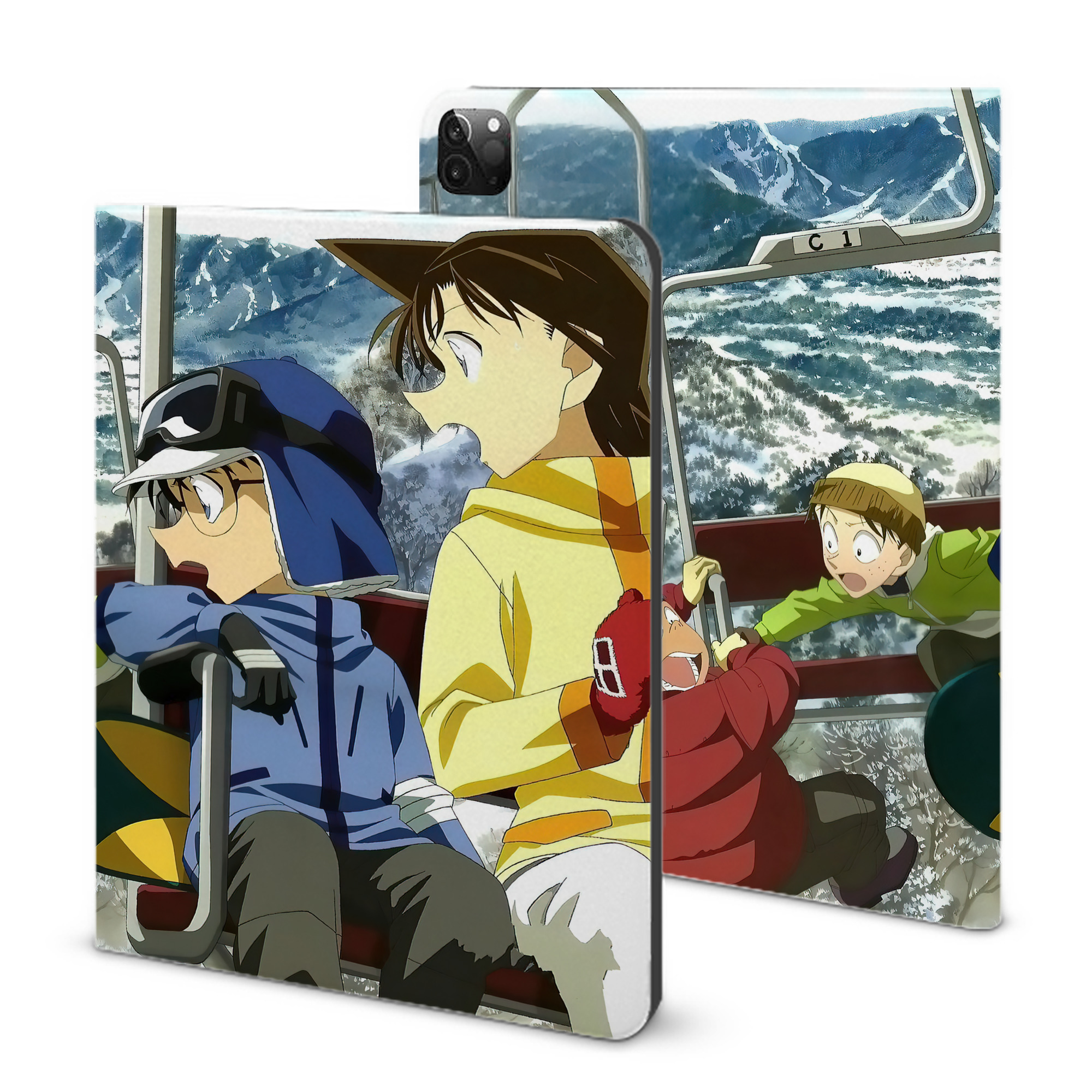 （画像用） 名探偵コナン Detective Conan IPadケース ペンホルダー付き ブックスタイルデザイン